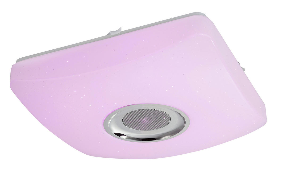 LED-DECKENLEUCHTE 18 W    36,5/36,5/9 cm  - Chromfarben/Weiss, Basics, Kunststoff/Metall (36,5/36,5/9cm) - Globo