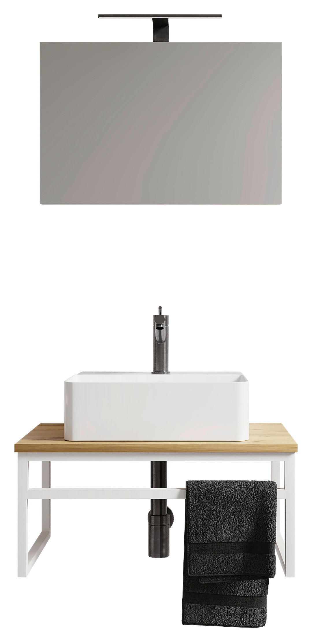BADEZIMMER 3-teilig  in 60 cm  - Honigeiche/Weiss, Modern, Glas/Keramik (60cm) - MID.YOU