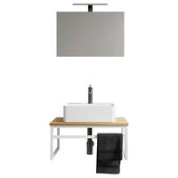BADEZIMMER 3-teilig  in 60 cm  - Honigeiche/Weiß, MODERN, Glas/Keramik (60cm) - MID.YOU
