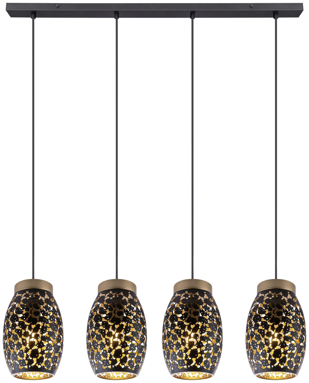 HÄNGELEUCHTE 90/15/120 cm    - Goldfarben/Schwarz, Basics, Metall (90/15/120cm) - Globo
