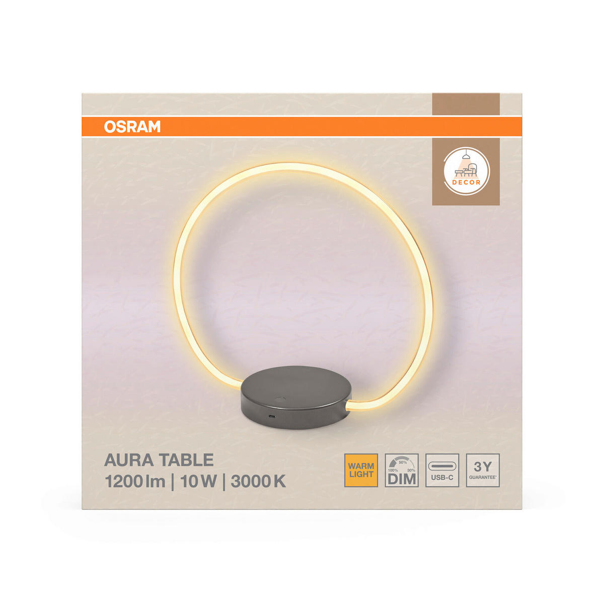 LED-TISCHLEUCHTE 36.7/15/34.9 cm   - Dunkelgrau, Design, Kunststoff (36.7/15/34.9cm) - Osram