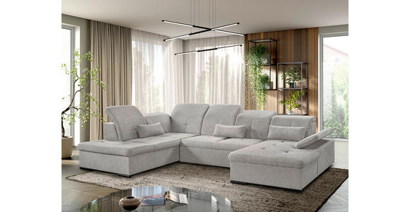 WOHNLANDSCHAFT Taupe Chenille  - Taupe/Grau, KONVENTIONELL, Kunststoff/Textil (188/340/240cm) - Carryhome