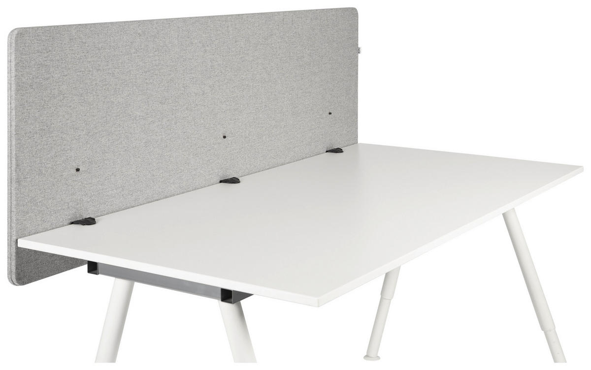 TRENNWAND Kunststoff, Textil, Metall Hellgrau  - Hellgrau, Basics, Kunststoff/Textil (160/62/2cm) - MID.YOU