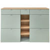 SCHUHSCHRANK Salbeigrün, Eiche Artisan  - Salbeigrün/Silberfarben, Design, Holzwerkstoff/Kunststoff (148/103/38cm)
