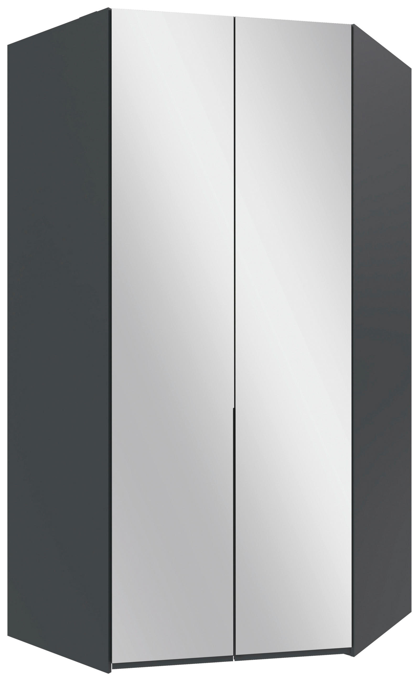 ECKKLEIDERSCHRANK 120/236/120 cm Graphitfarben  - Graphitfarben/Schwarz, MODERN, Glas/Holzwerkstoff (120/236/120cm) - MID.YOU