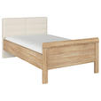 BETT 120/200 cm  in Champagner, Sonoma Eiche  - Champagner/Sonoma Eiche, Design, Holzwerkstoff/Textil (120/200cm) - Novel