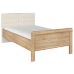 BETT 90/200 cm  in Champagner, Sonoma Eiche  - Champagner/Sonoma Eiche, Design, Holzwerkstoff/Textil (90/200cm) - Novel