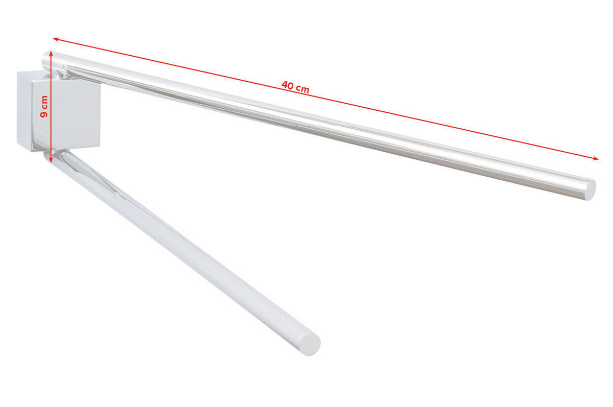 HANDTUCHHALTER Chromfarben  - Chromfarben, Basics, Metall (42/8/5cm) - Tesa