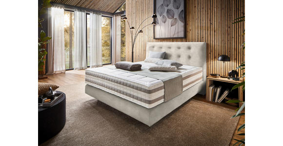 BOXSPRINGBETT 160/200 cm  in Creme  - Creme, KONVENTIONELL, Holz/Textil (160/200cm) - Dieter Knoll