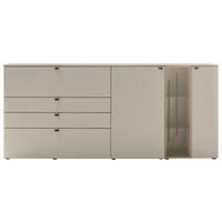 SIDEBOARD Eichefarben, Seidengrau  240/106/43 cm  - Eichefarben/Anthrazit, Design, Glas/Holz (240/106/43cm) - Venjakob