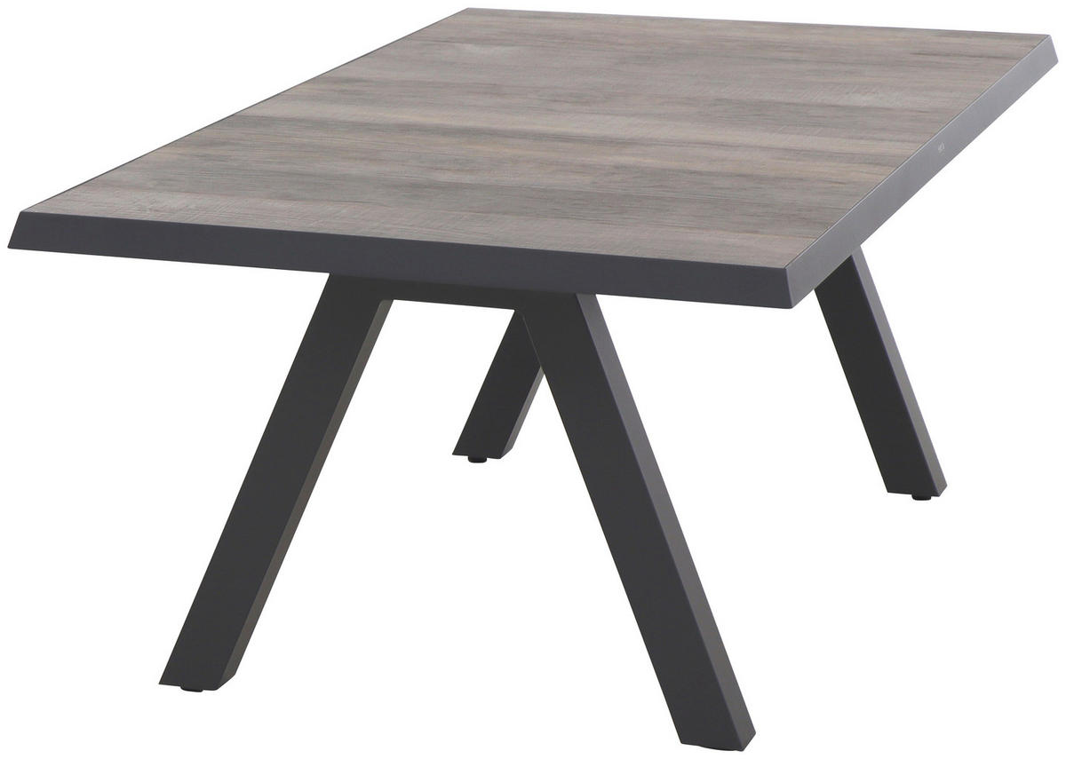 GARTENTISCH 200/100/74 cm Metall rechteckig  - Anthrazit/Graubraun, Basics, Keramik/Metall (200/100/74cm) - Siena Garden