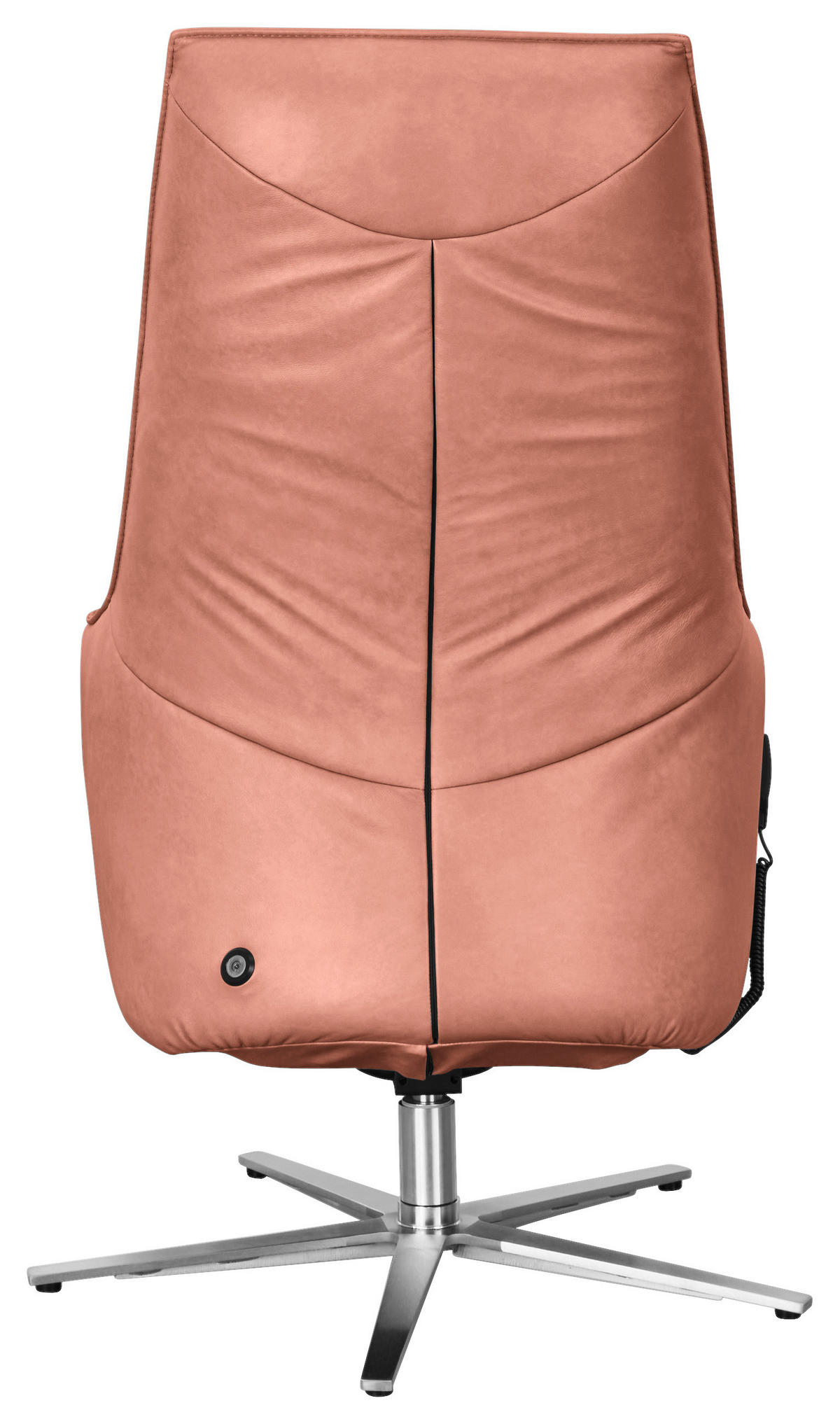 RELAXSESSEL in Leder Koralle  - Edelstahlfarben/Koralle, Design, Leder/Metall (70/120/88cm) - Himolla Komfortklass