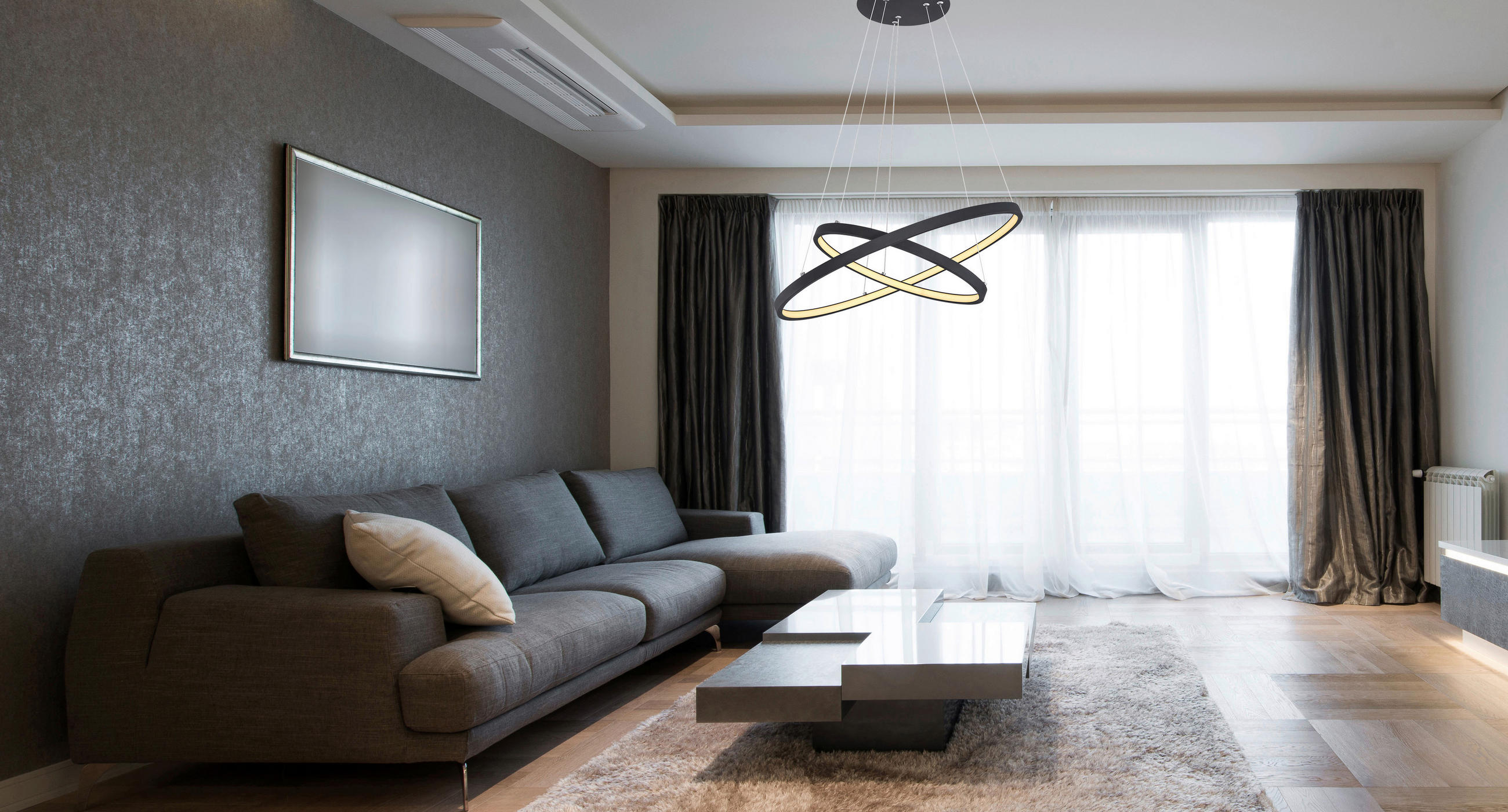 LED-HÄNGELEUCHTE RALPH 51/120 cm   - Schwarz/Weiß, Design, Kunststoff/Metall (51/120cm) - Globo