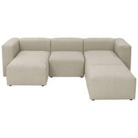WOHNLANDSCHAFT Creme Flachgewebe  - Creme, Design, Kunststoff/Textil (160/275/235cm) - Max Winzer