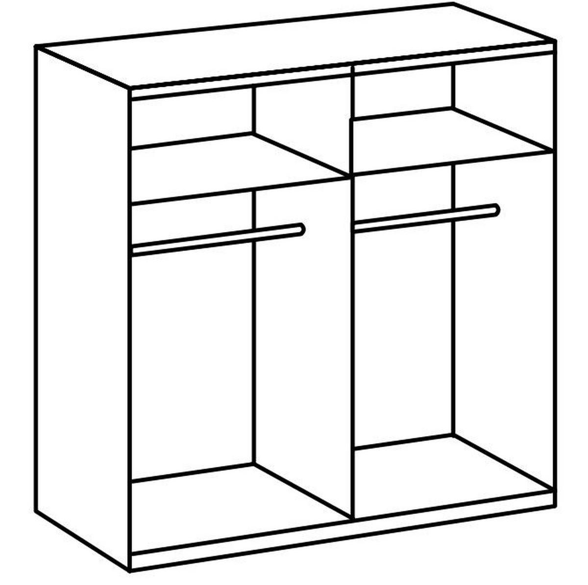 SCHWEBETÜRENSCHRANK in Graphitfarben, Eichefarben  - Chromfarben/Eichefarben, Modern, Holzwerkstoff (200/216/65cm) - MID.YOU
