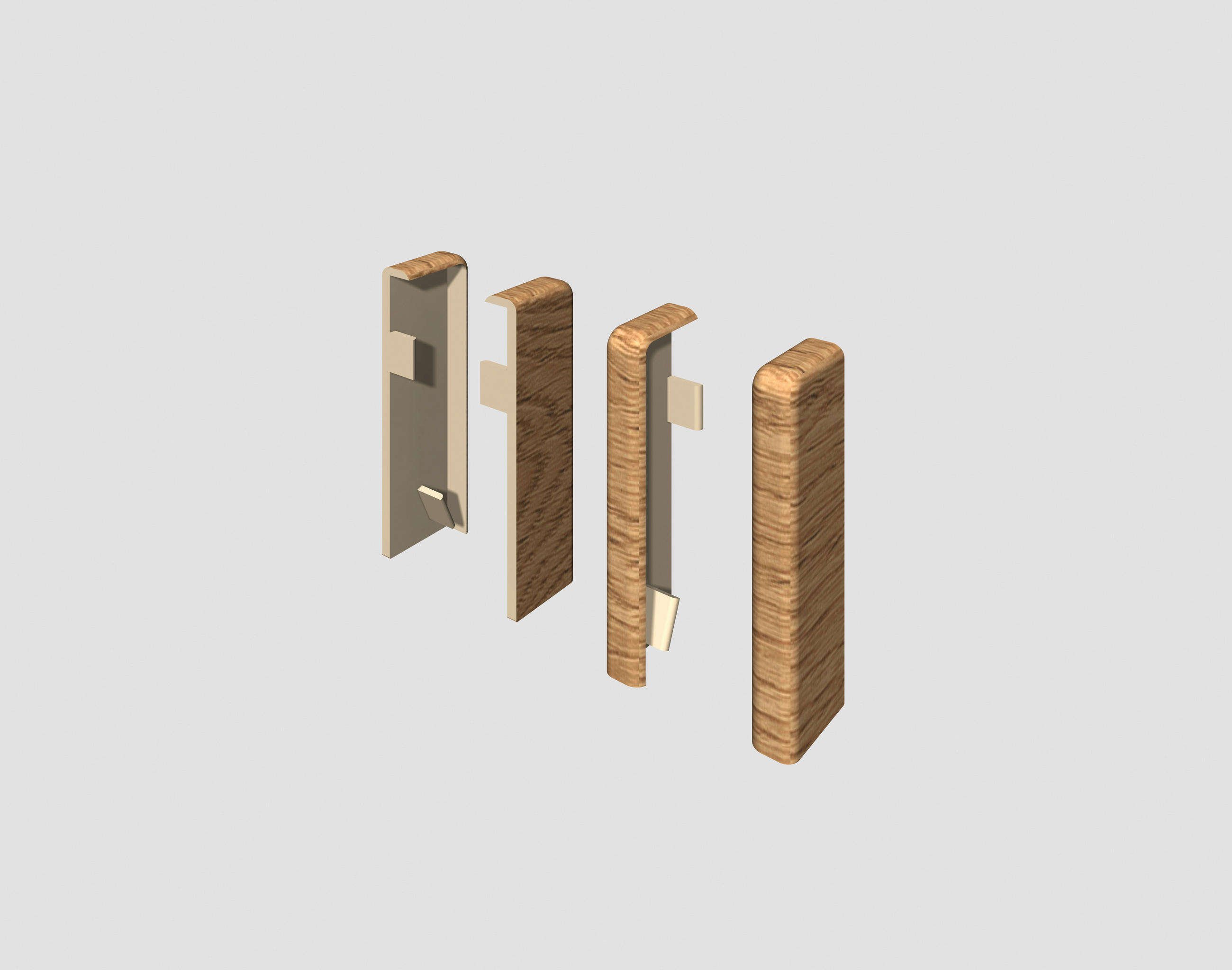 Sockelleitenendstück Eiche Braun, Eichefarben  - Eichefarben/Braun, Basics, Kunststoff (2.2/2.2/5.9cm) - Egger Holzwerkstoffe