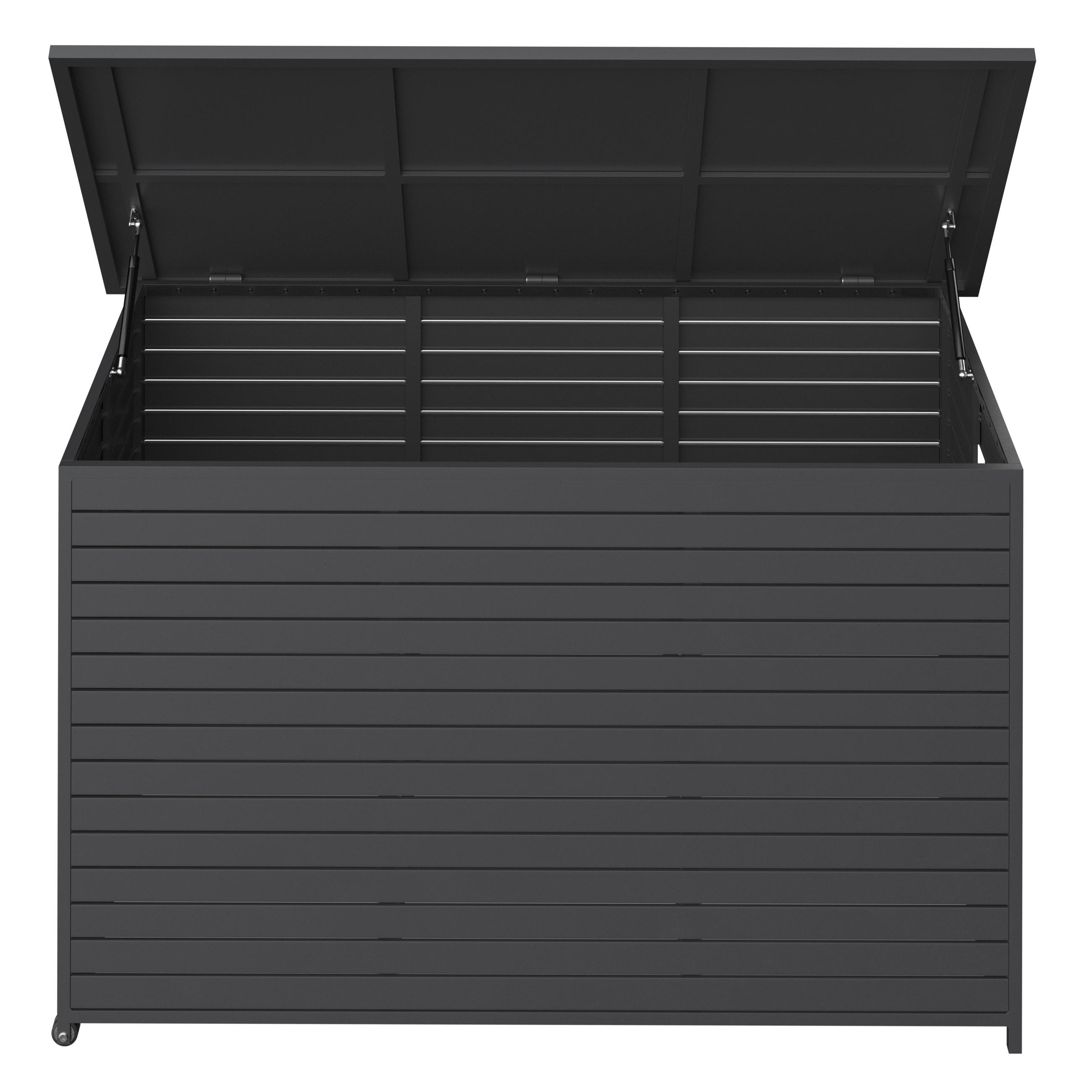 KISSENBOX 160/94/83 cm  - Schwarz/Grau, Basics, Textil/Metall (160/94/83cm) - Ambia Garden