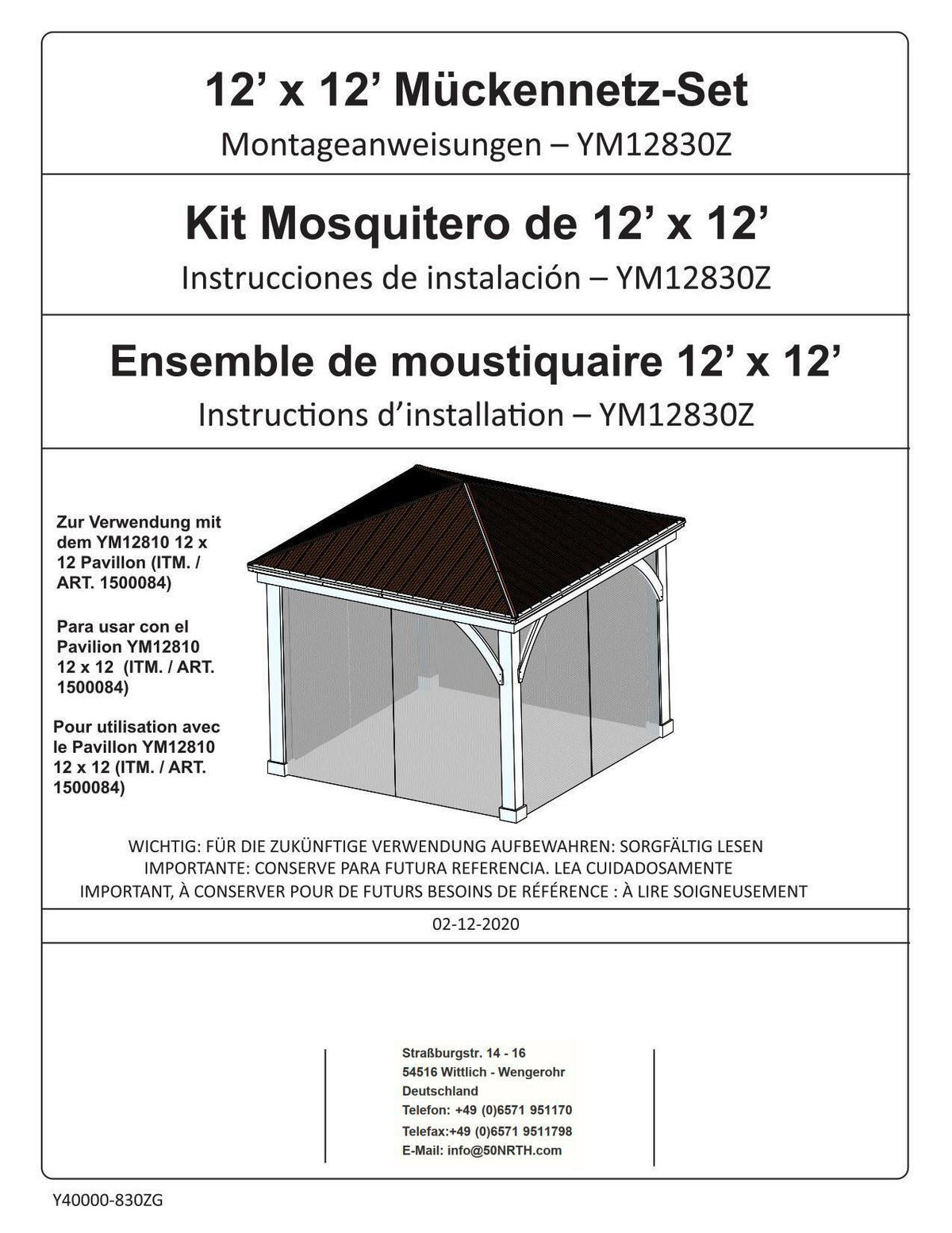 MOSKITONETZ  - Schwarz, Basics, Kunststoff (360/320/360cm) - Ambia Garden