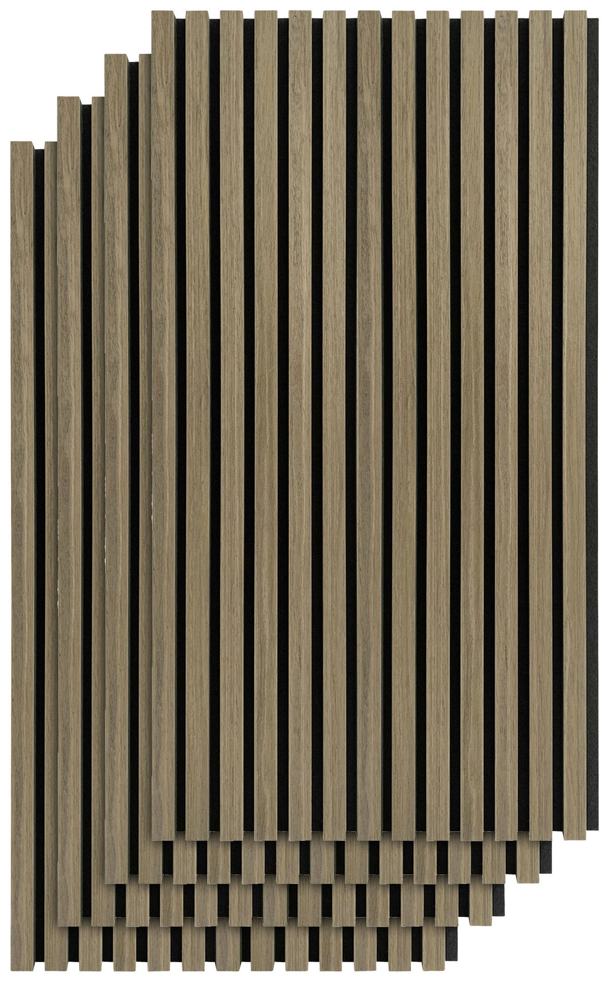PANNEAU ACOUSTIQUE Echtholz 52/104/2,2 cm 4 Stück  - Eichefarben/Schwarz, Konventionell, Holz/Kunststoff (52/104/2,2cm)
