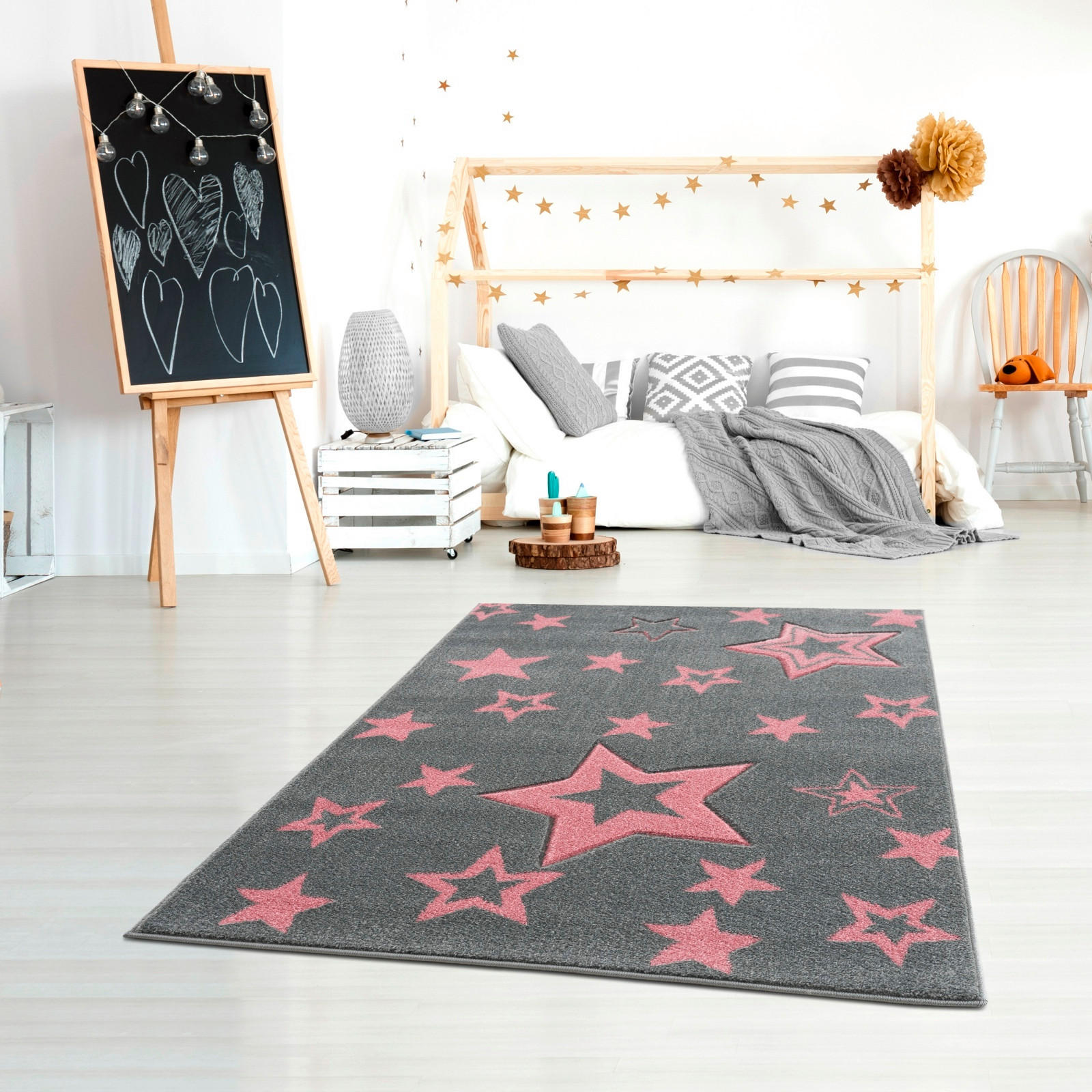 KINDERTEPPICH 110/170 cm Happy Rugs  - Silberfarben, Basics, Textil (110/170cm)