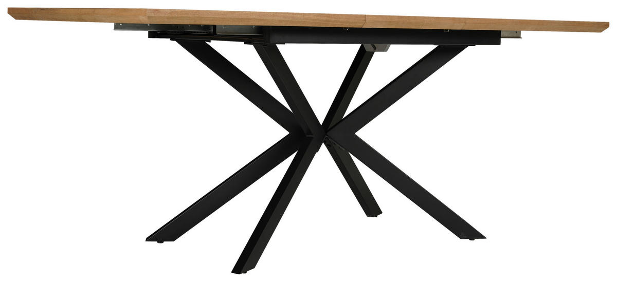 MATBORD svart, ekfärgad rektangulär  utdragbar  - svart/ekfärgad, Modern, metall/trämaterial (140-180/90/76cm) - Carryhome