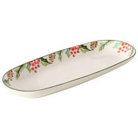 SERVIERPLATTE  - Weiß/Grün, LIFESTYLE, Keramik (35/15/3,5cm)