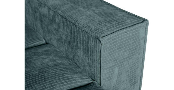 BIGSOFA in Flachgewebe Blau  - Chromfarben/Blau, KONVENTIONELL, Textil/Metall (256/68/122cm) - Carryhome