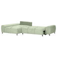 ECKSOFA  in Flachgewebe Hellgrün  - Schwarz/Hellgrün, KONVENTIONELL, Textil/Metall (180/295cm) - Carryhome