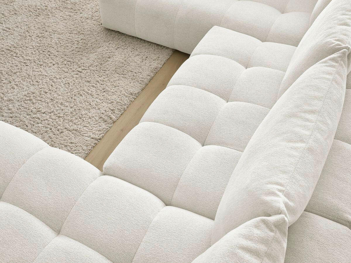 ECKSCHLAFSOFA EVEREST  mit Rücken echt, Armteil links, Armteil rechts Flachgewebe Weiß  - Schwarz/Weiß, MODERN, Kunststoff/Textil (212/423/198cm)