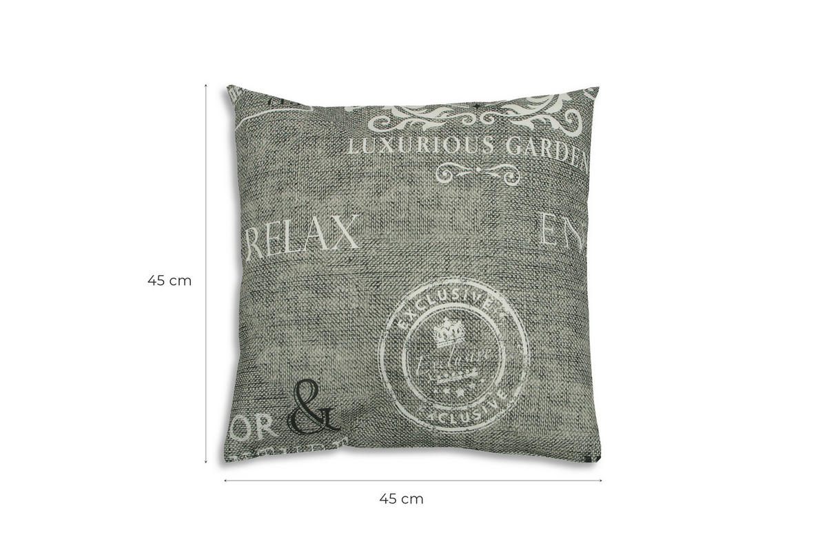 ZIERKISSENSET in Grau, Weiß, Hellgrau Stempel 48/48 cm  - Hellgrau/Weiß, KONVENTIONELL, Textil (48/48cm)