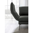 RÉCAMIERE in Echtleder Dunkelgrau  - Chromfarben/Dunkelgrau, Design, Leder/Metall (209/85-109/95-16cm) - Dieter Knoll