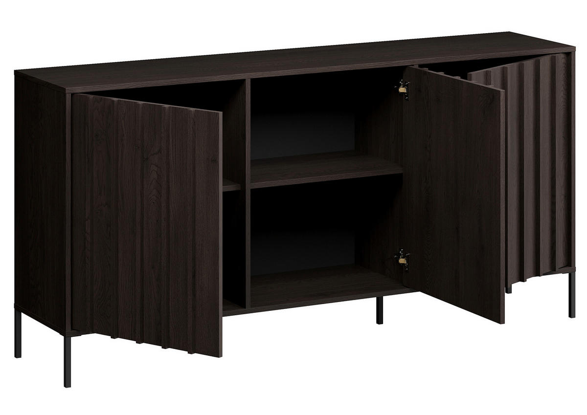 SIDEBOARD 180/88,2/40 cm  - Wengefarben/Schwarz, Design, Holz/Metall (180/88,2/40cm) - MID.YOU