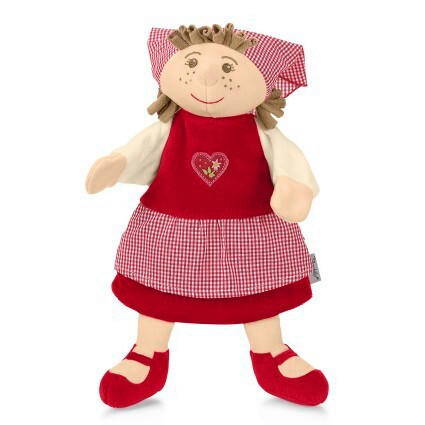 HANDPUPPE Gretel - Beige/Rot, Basics, Textil (28/27/9cm) - Sterntaler