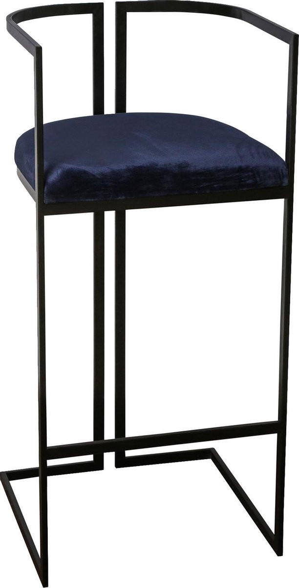 STOL, kovina, tekstil modra  - modra/črna, Basics, kovina/tekstil (39/90/42cm)