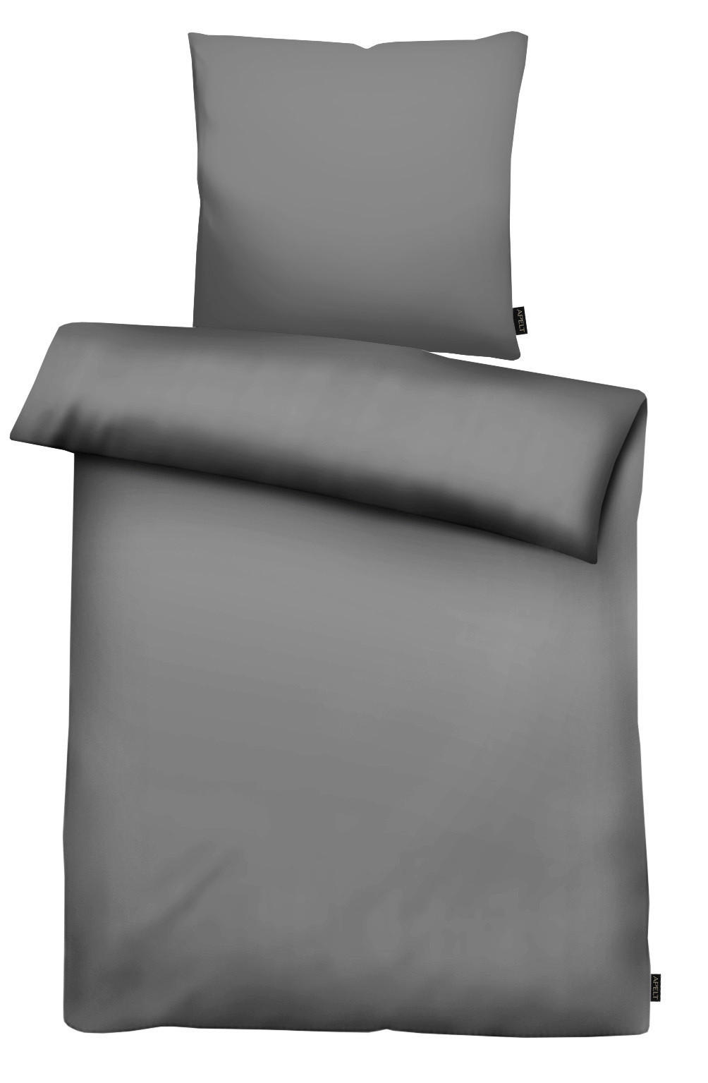 BETTWÄSCHE Annie Satin 155/220 cm  - Dunkelgrau, Basics, Textil (155/220cm) - Apelt