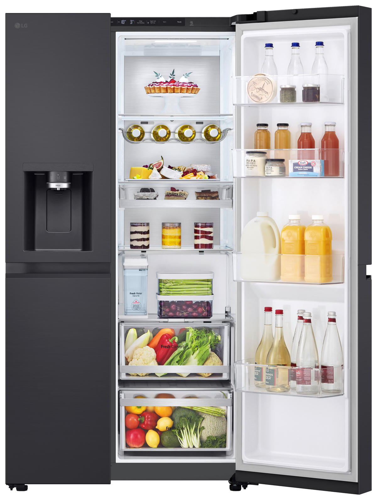 SIDE-BY-SIDE 91,3/179/73,5 cm GSLE91EVAB  - Schwarz, Trend, Glas/Kunststoff (91,3/179/73,5cm) - LG