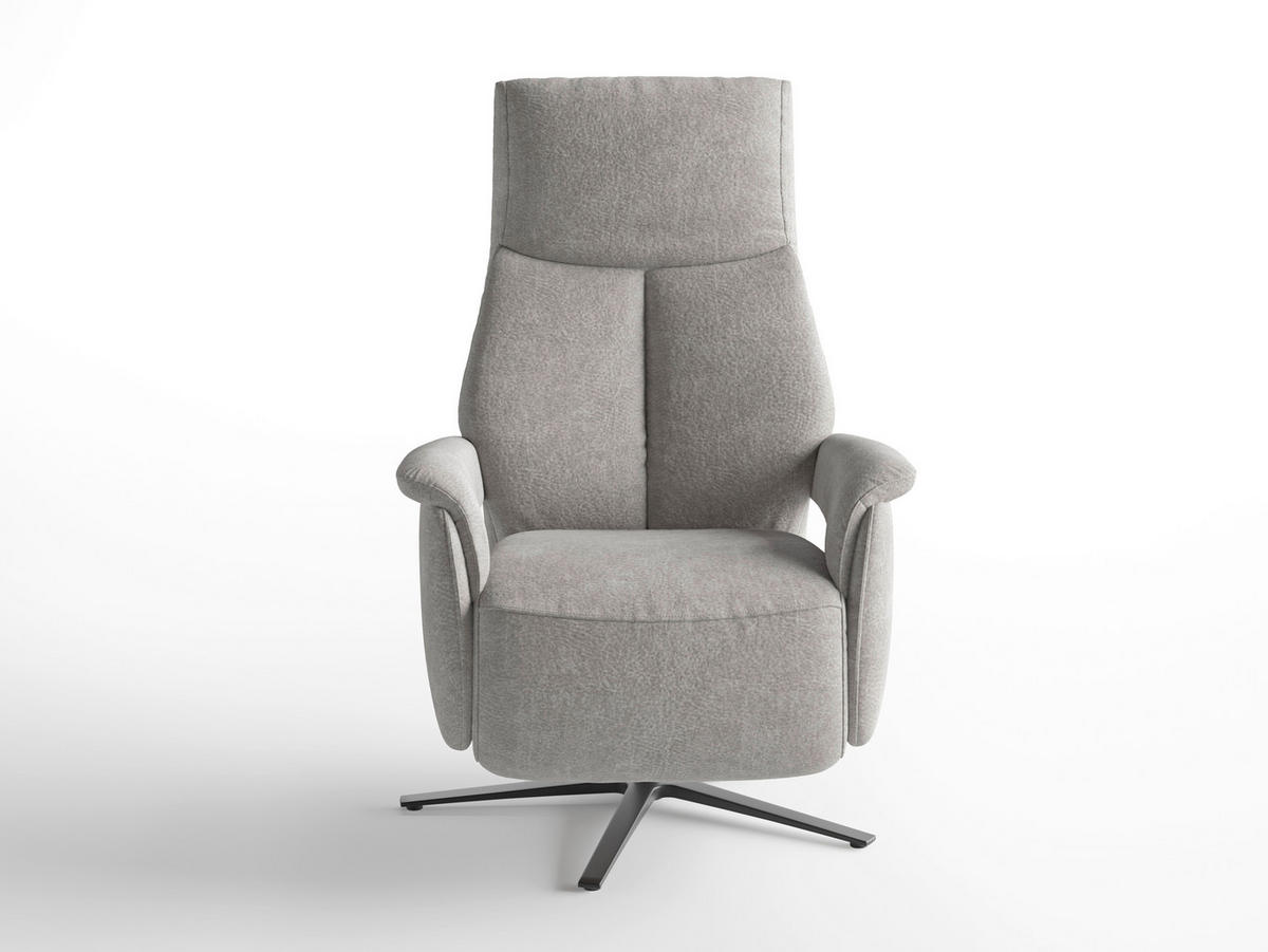 RELAXSESSEL TV LAZY E XS1 Mikrofaser Kopfteilverstellung, Rücken echt    - Schwarz/Grau, Basics, Textil/Metall (75/110/85cm) - Sit & More
