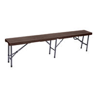 GARTENBANK 180/43/25 cm  in Anthrazit, Braun  - Anthrazit/Braun, Basics, Kunststoff/Metall (180/43/25cm) - Gardenson