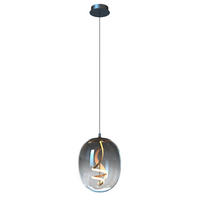 ZÁVESNÉ LED SVIETIDLO, 28/28/150 cm  - čierna, Design, sklo (28/28/150cm)