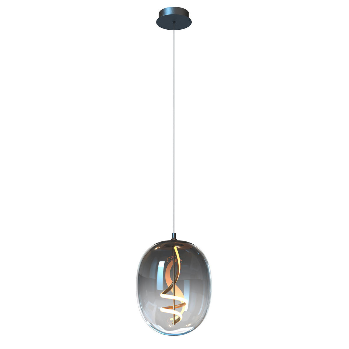 ZÁVESNÉ LED SVIETIDLO, 28/28/150 cm  - čierna, Design, sklo (28/28/150cm)