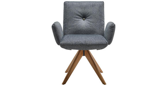 ARMLEHNSTUHL  in beflockt  - Waldgrün/Eichefarben, Design, Holz/Textil (70/89/68cm) - Dieter Knoll