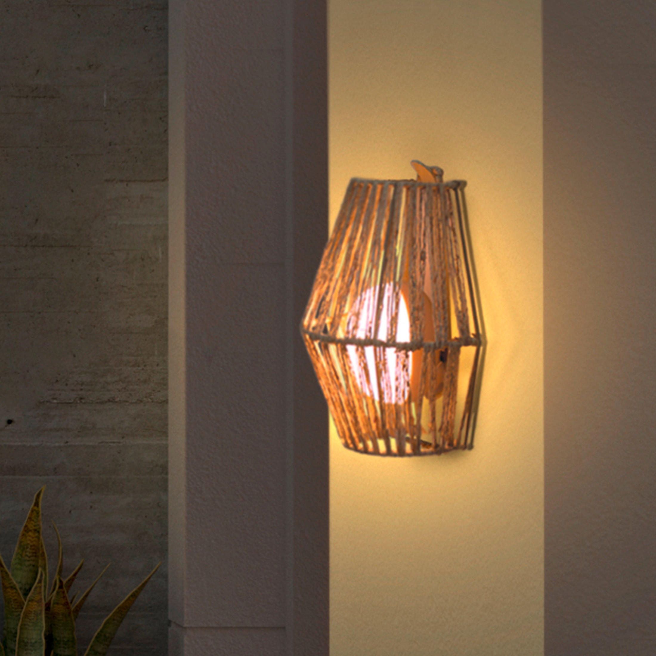 LED-AUßENLEUCHTE Sisine 22.5/24.5/11.5 cm   - Natur, Naturmaterialien (22.5/24.5/11.5cm) - New Garden