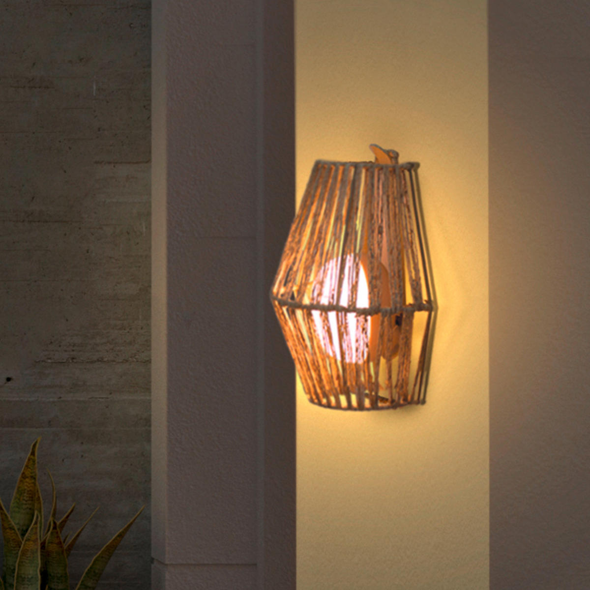 LED-AUßENLEUCHTE Sisine 22.5/24.5/11.5 cm   - Natur, Naturmaterialien (22.5/24.5/11.5cm) - New Garden