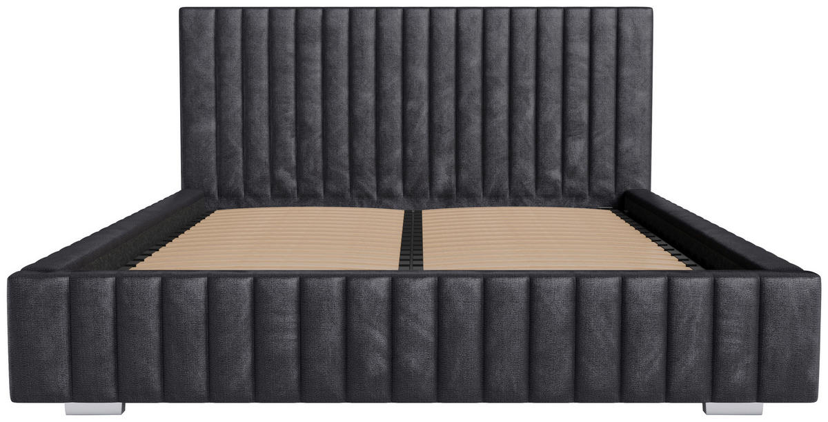 POLSTERBETT Lattenrost, Bettkasten 180/200 cm  in Anthrazit  - Anthrazit/Schwarz, Design, Holz/Kunststoff (180/200cm) - Boxxx