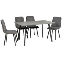 TISCHGRUPPE Grau  - Grau, KONVENTIONELL, Textil/Metall (140/46/75/88/80/57cm) - MID.YOU