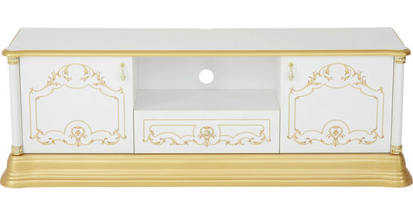 TV-ELEMENT 162/55/41 cm - Goldfarben/Weiß, LIFESTYLE, Holzwerkstoff/Kunststoff (162/55/41cm) - Cantus
