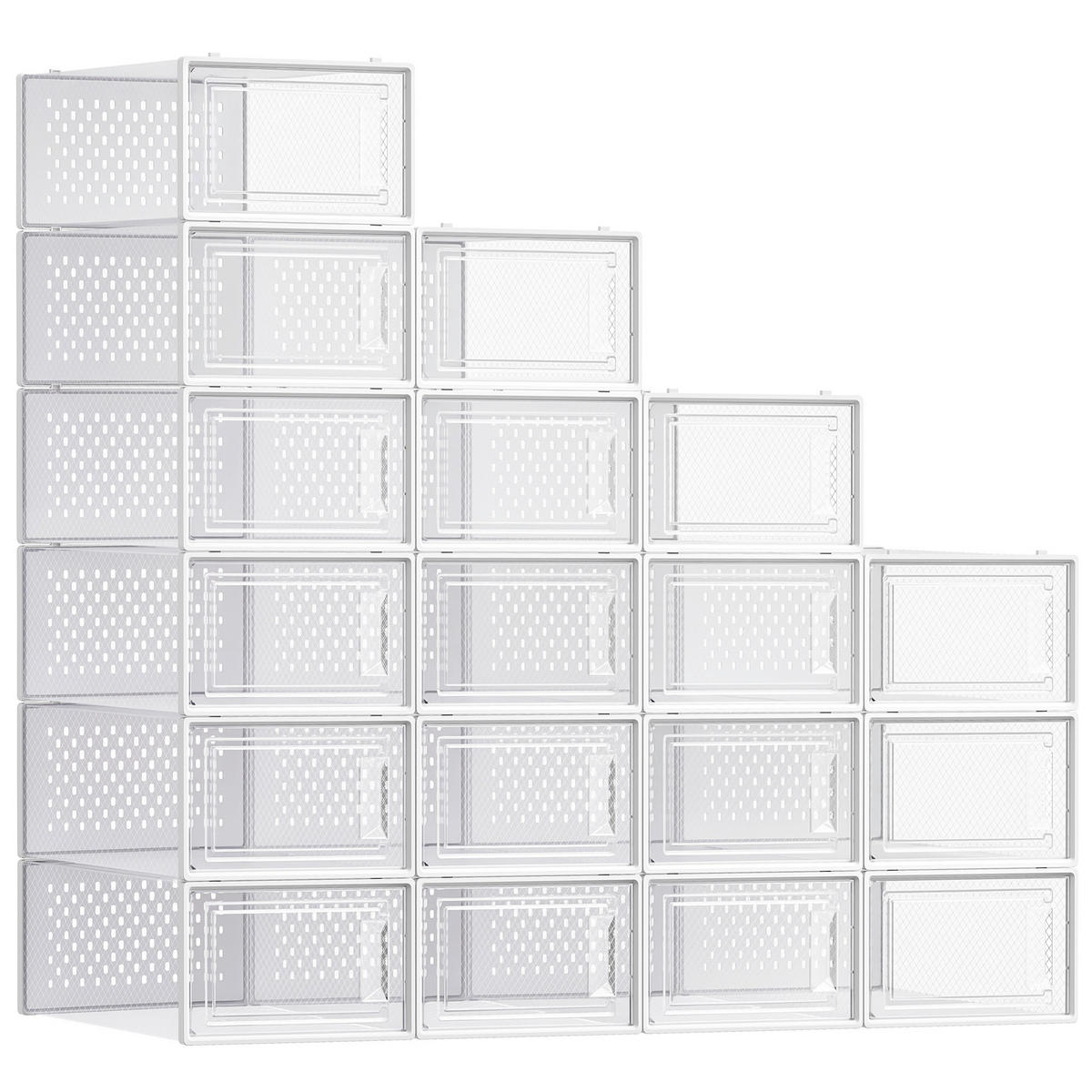 KRABICE NA BOTY, 33,3/14,3/23,1 cm - bílá/průhledné, Trend, plast (33,3/14,3/23,1cm) - Boxxx