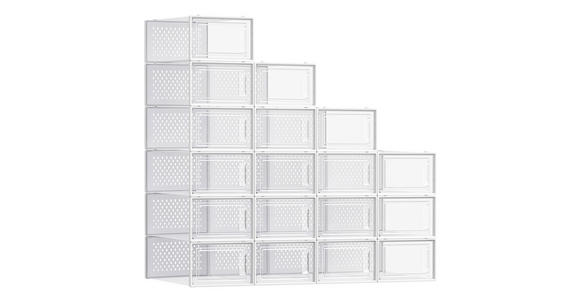 SCHUHBOX - Transparent/Weiß, Trend, Kunststoff (33,3/14,3/23,1cm) - Boxxx