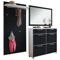 GARDEROBE 3-teilig  in 210/195/31 cm  - Anthrazit/Weiß, Design, Glas/Holzwerkstoff (210/195/31cm)