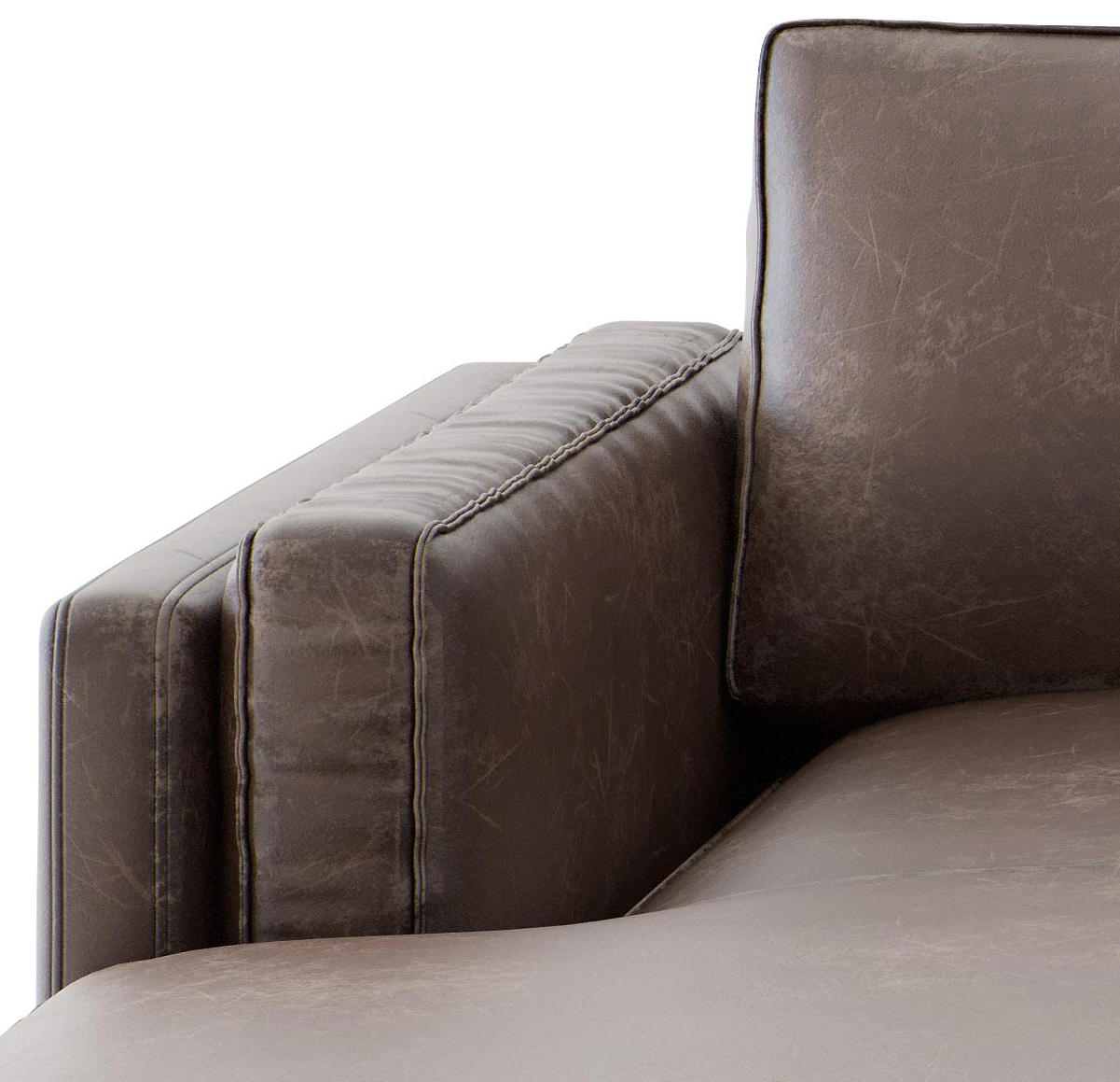 ECKSOFA in Lederlook, Flachgewebe Braun  160/265 cm  - Schwarz/Braun, Design, Textil/Metall (160/265cm) - Livetastic